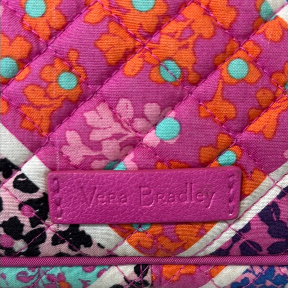Vera Bradley Pink and Purple Quilted Crossbody Bag - Picture 2 of 11